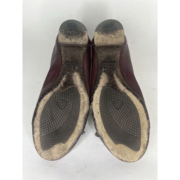 AGL Burgundy Leather Cap Toe Buckle Ballet Flats Shoes Women Sz 37EU/6.5M US - Picture 6 of 13